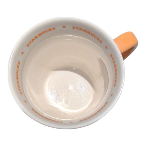 STARBUCKS 2006 Peach & White Ribbed Fluted Flower Pot Coffee Mug 16 oz. RARE - Picture 11 of 13